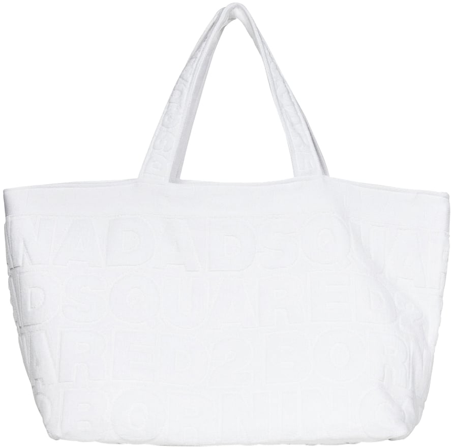 Dsquared2 Twin Beach Logo Shopping Bag Wit