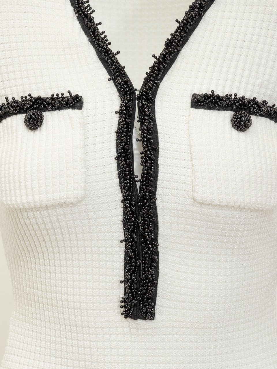 Self-Portrait Knit Mini Dress White Bianco Wit