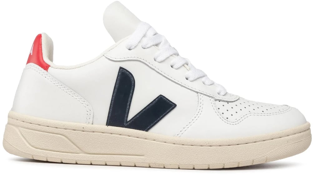 Veja V-10 Leather Sneakers Wit