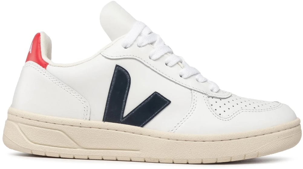 Veja V-10 Leather Sneakers Wit