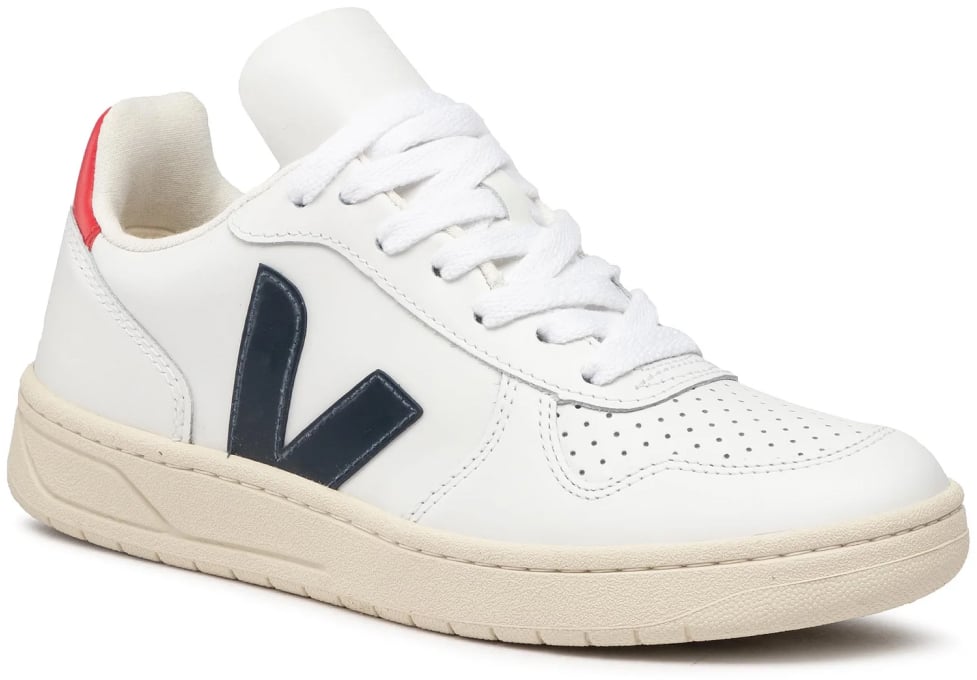 Veja V-10 Leather Sneakers Wit