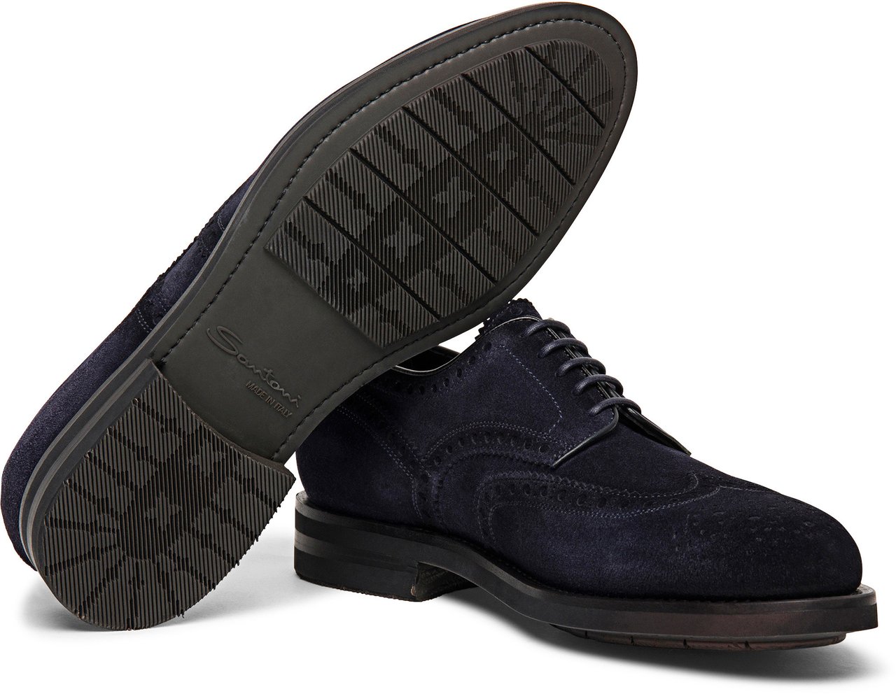 Santoni Flat Shoes Blue Blauw