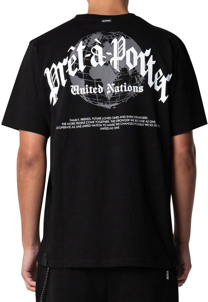 Quotrell Global Unity T-shirt | Black/white Zwart