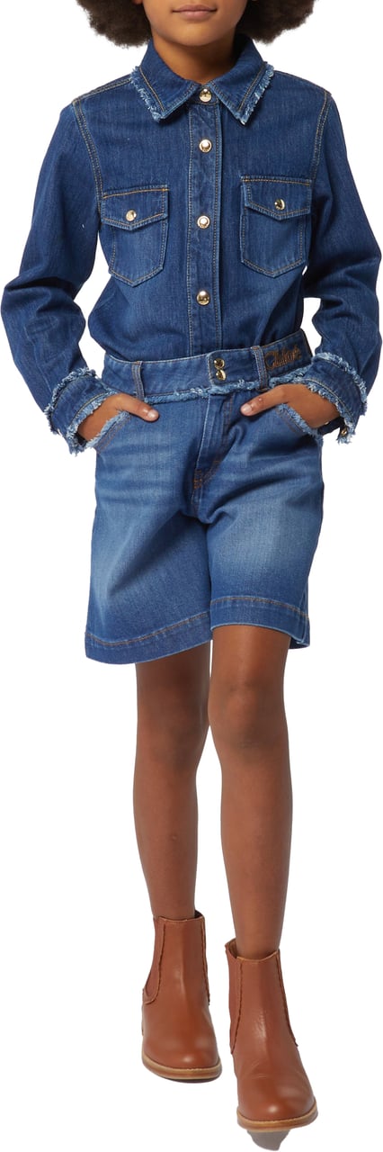 Chloé Chloé Meisjes Blouse Jeans Blauw
