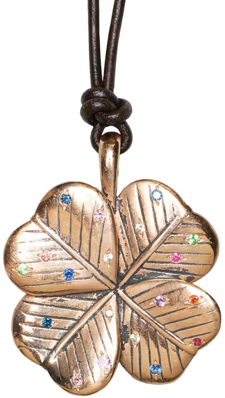 Catherine Michiels Pendentif Bronze trefle Clover Saphirs multi diamants tsavorite 0155BR Catherine Michiels Divers