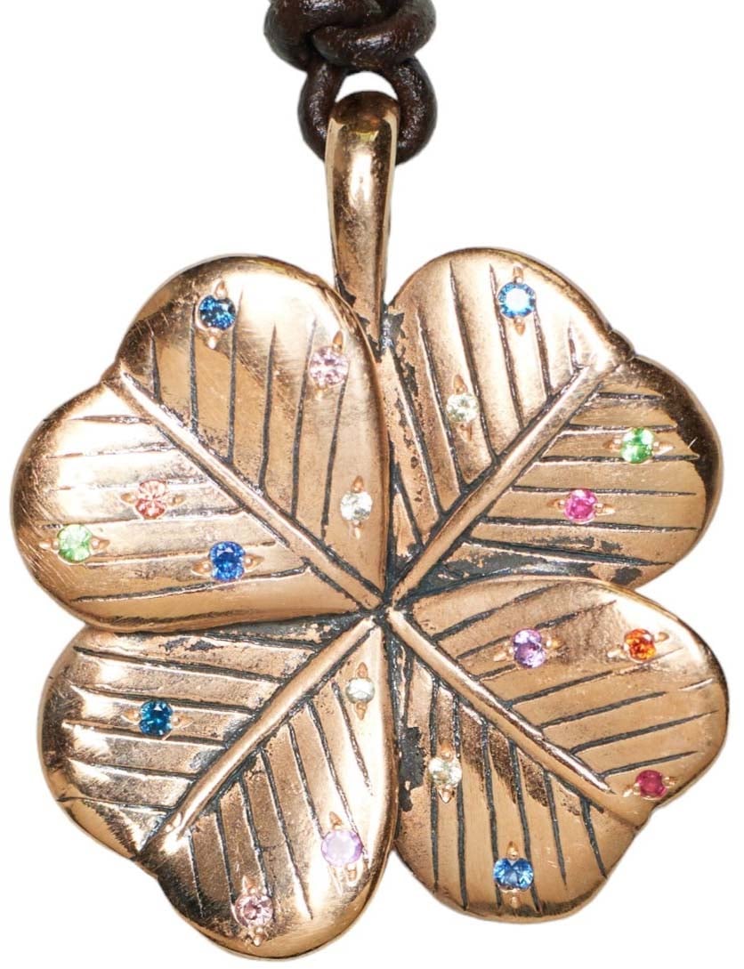 Catherine Michiels Pendentif Bronze trefle Clover Saphirs multi diamants tsavorite 0155BR Catherine Michiels Divers