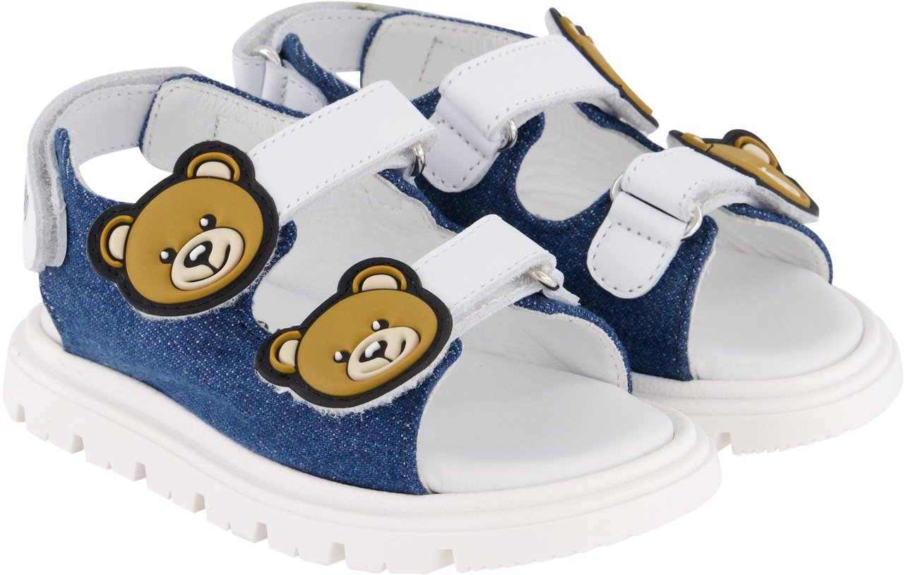 Moschino Moschino Unisex Sandalen In Jeans Blauw