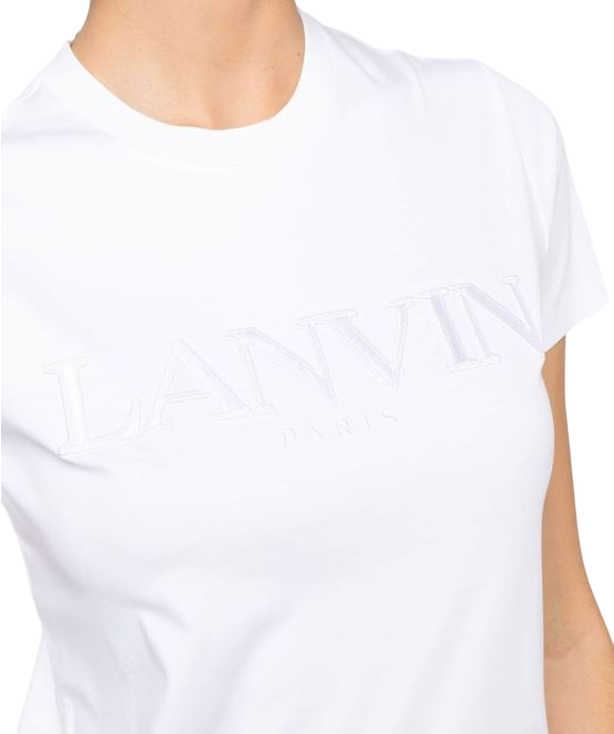 Lanvin T-shirt con logo ricamato Wit