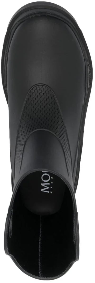Moncler Misty Logo Round Toe Rain Boots Zwart
