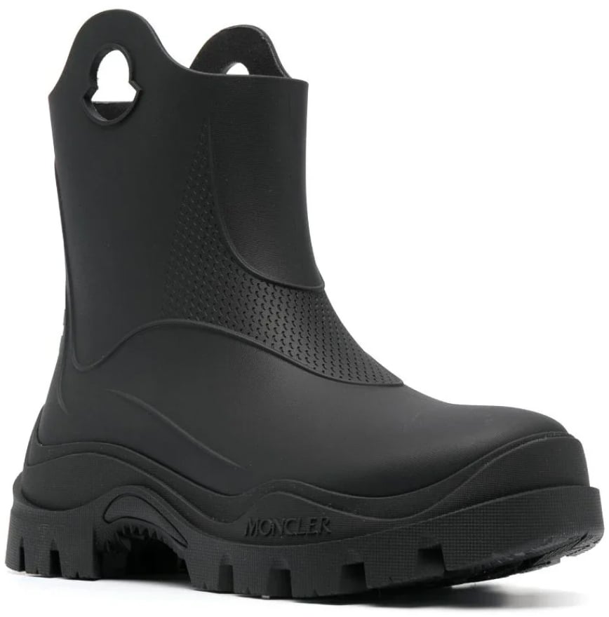 Moncler Misty Logo Round Toe Rain Boots Zwart