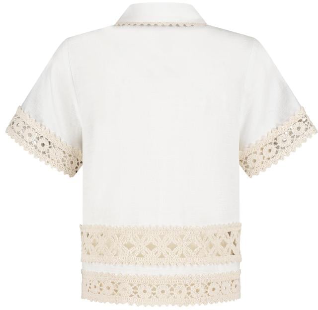Zimmermann Wylie Kids Trimmed Shirt Wit