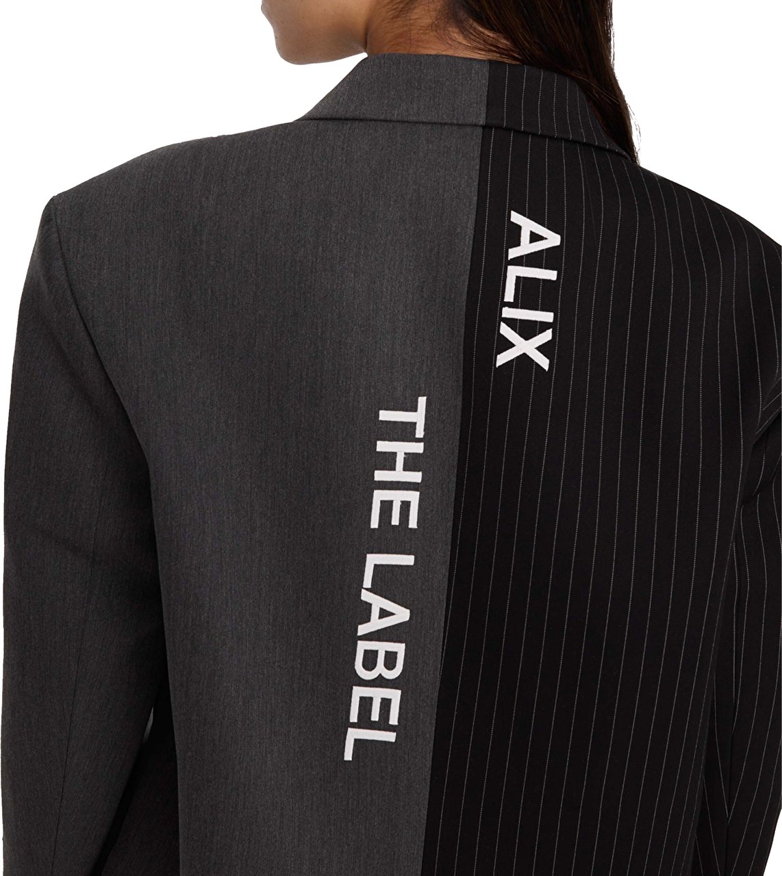 Alix The Label Ladies Woven Mix Suit Blazer Grijs