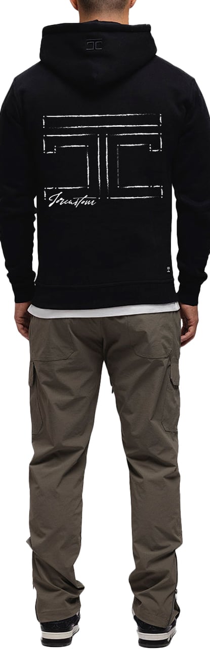 JORCUSTOM Outline Slim Fit Hoodie Black Zwart