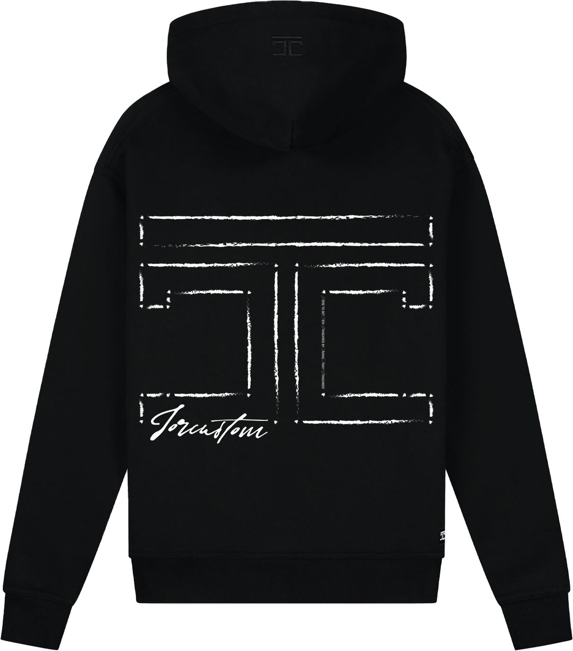JORCUSTOM Outline Slim Fit Hoodie Black Zwart