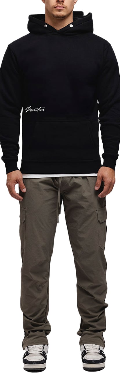JORCUSTOM Outline Slim Fit Hoodie Black Zwart