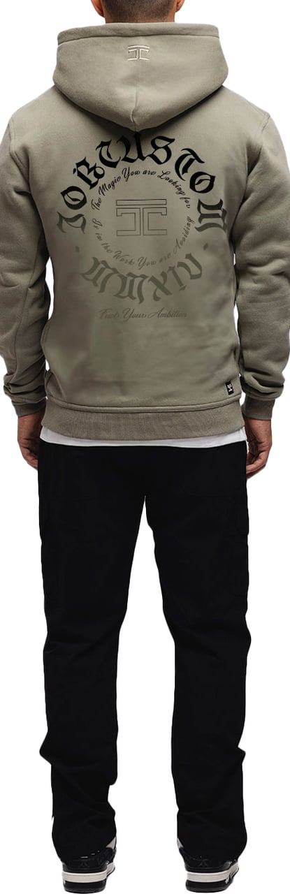 JORCUSTOM Ambition Slim Fit Hoodie OliveGreen Groen