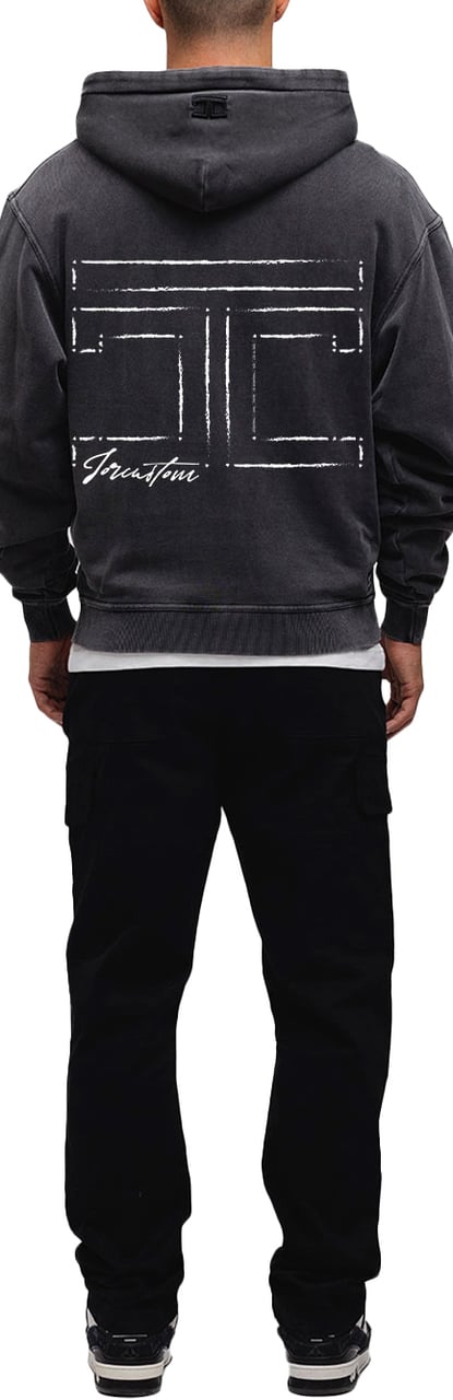 JORCUSTOM Outline Oversized Hoodie AcidGrey Grijs