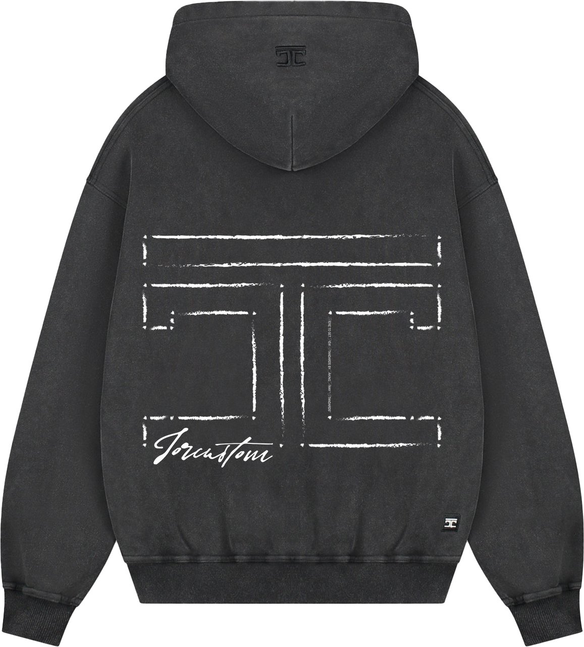 JORCUSTOM Outline Oversized Hoodie AcidGrey Grijs