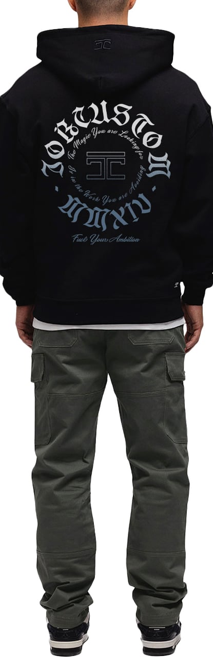 JORCUSTOM Ambition Oversized Hoodie Black Zwart