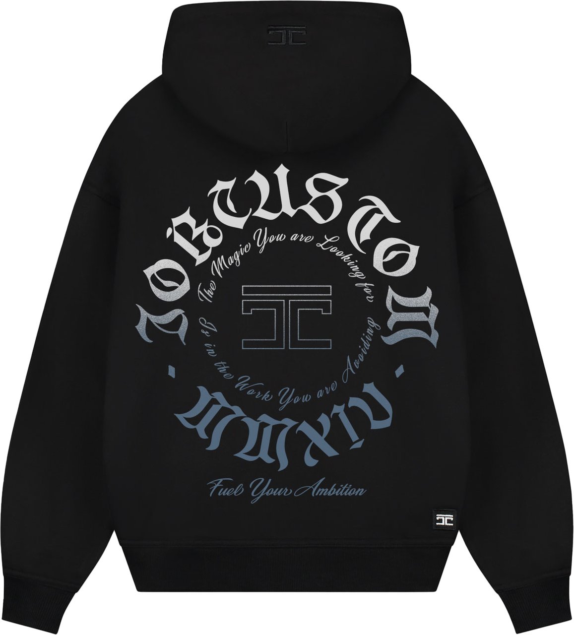 JORCUSTOM Ambition Oversized Hoodie Black Zwart