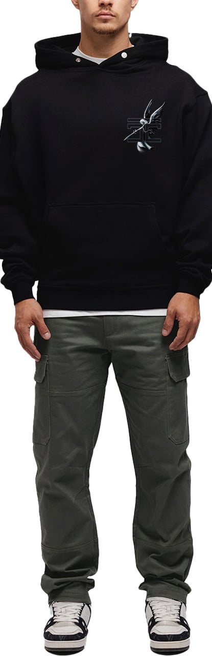JORCUSTOM NoMercy Oversized Hoodie Black Zwart
