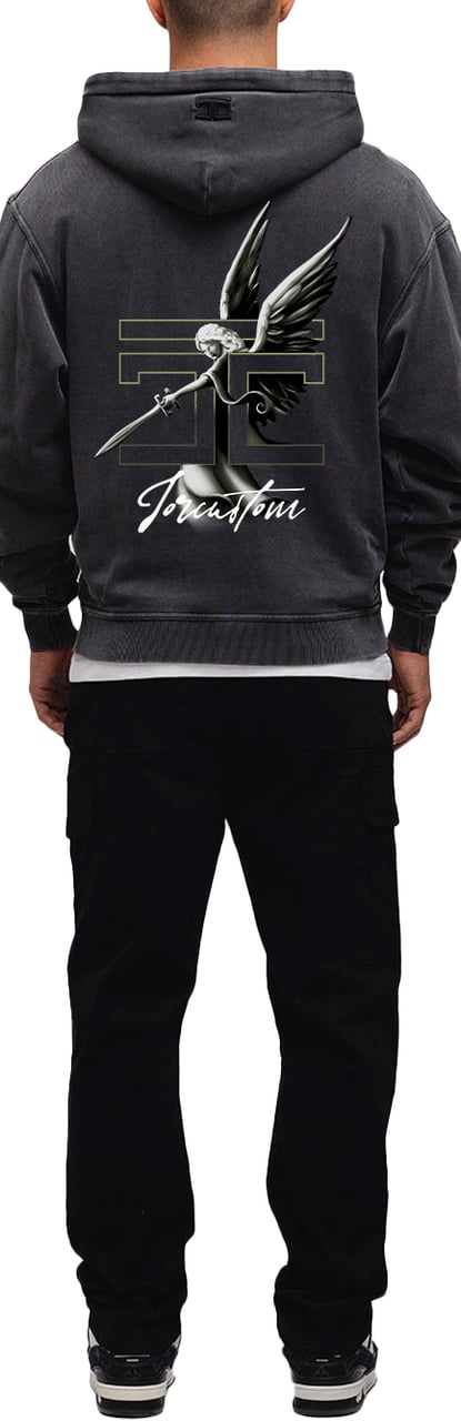 JORCUSTOM NoMercy Zipped Hoodie AcidGrey Grijs