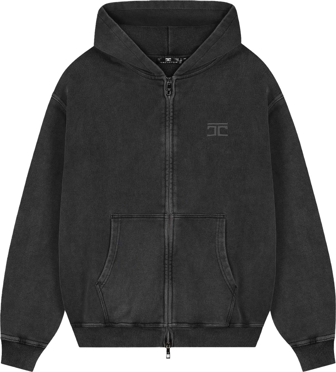 JORCUSTOM NoMercy Zipped Hoodie AcidGrey Grijs