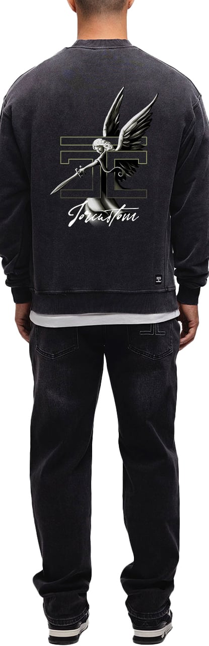 JORCUSTOM NoMercy Crewneck Sweater AcidGrey Grijs