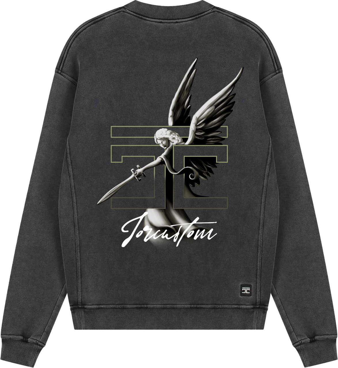 JORCUSTOM NoMercy Crewneck Sweater AcidGrey Grijs
