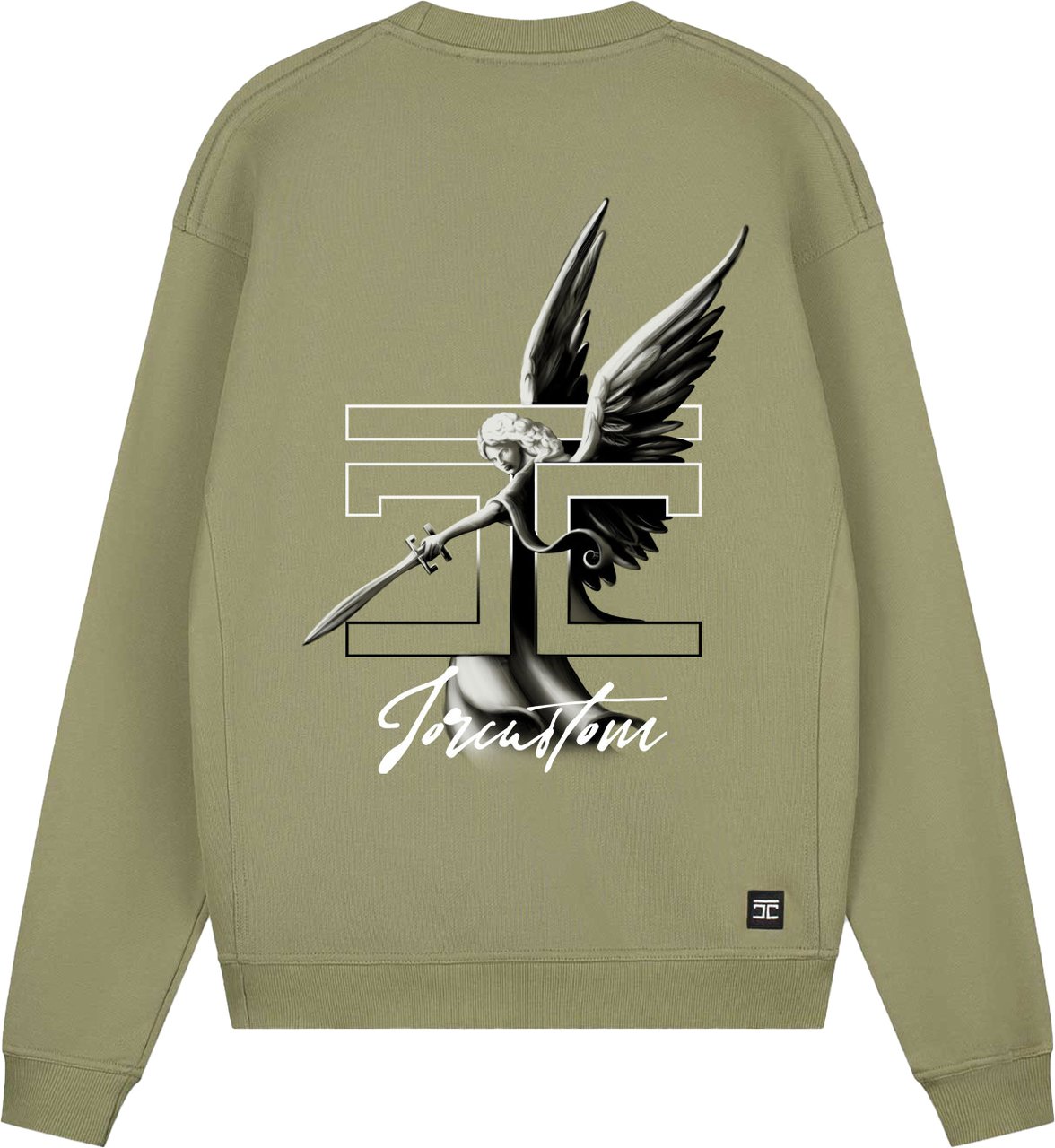 JORCUSTOM NoMercy Crewneck Sweater Olive Groen