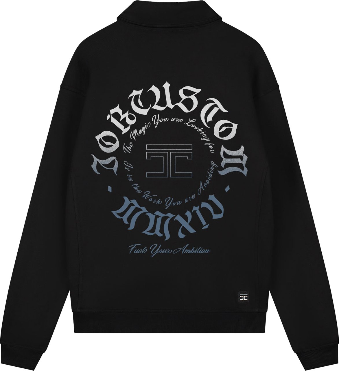 JORCUSTOM Ambition Quarter Zip Sweater Black Zwart