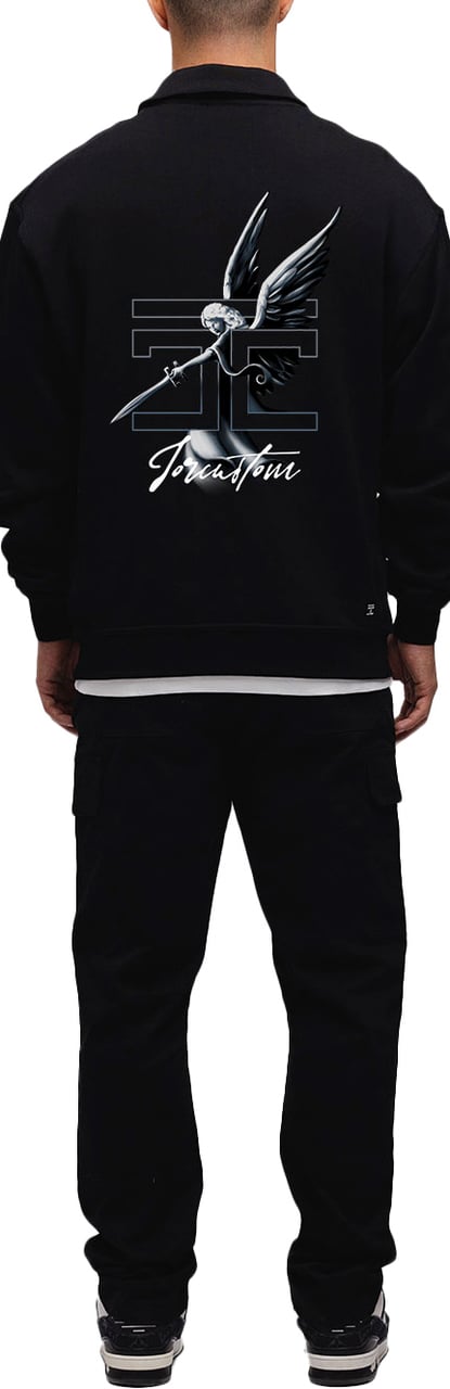 JORCUSTOM NoMercy Quarter Zip Sweater Black Zwart