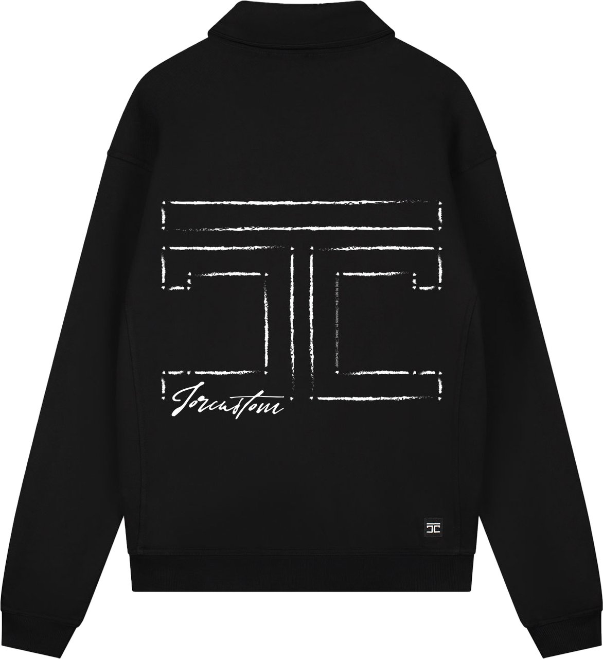 JORCUSTOM Outline Quarter Zip Sweater Black Zwart