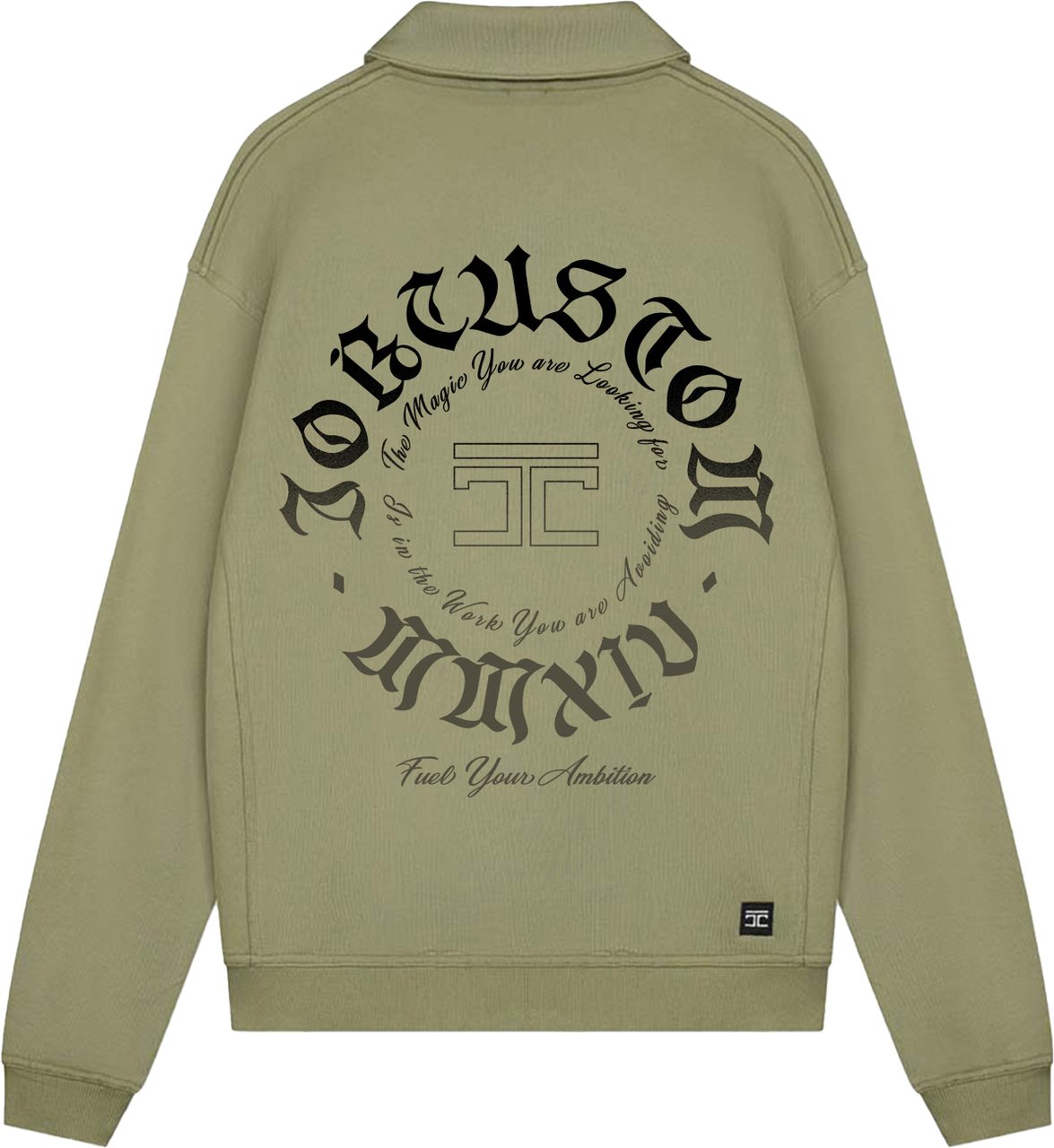 JORCUSTOM Ambition Quarter Zip Sweater Olive Groen