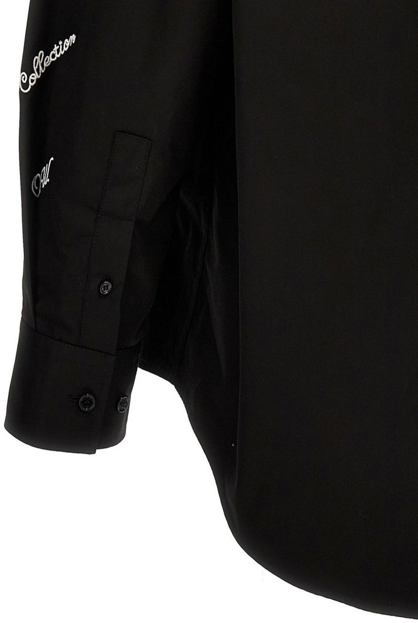 OFF-WHITE Embroidered Cotton Shirt Zwart