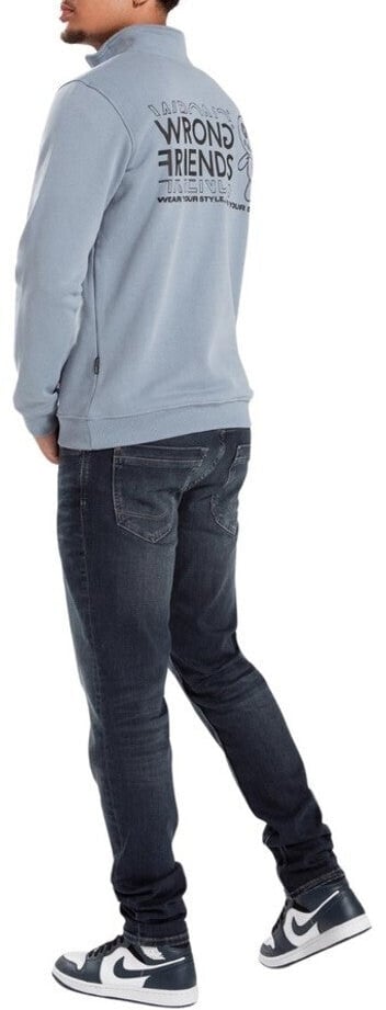 Wrong Friends VICHY HALF ZIP SWEATER - LIGHT BLUE Blauw