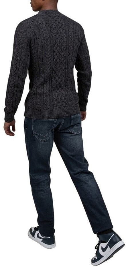 Wrong Friends CORBY CABLE KNIT SWEATER - ANTHRACITE Zwart