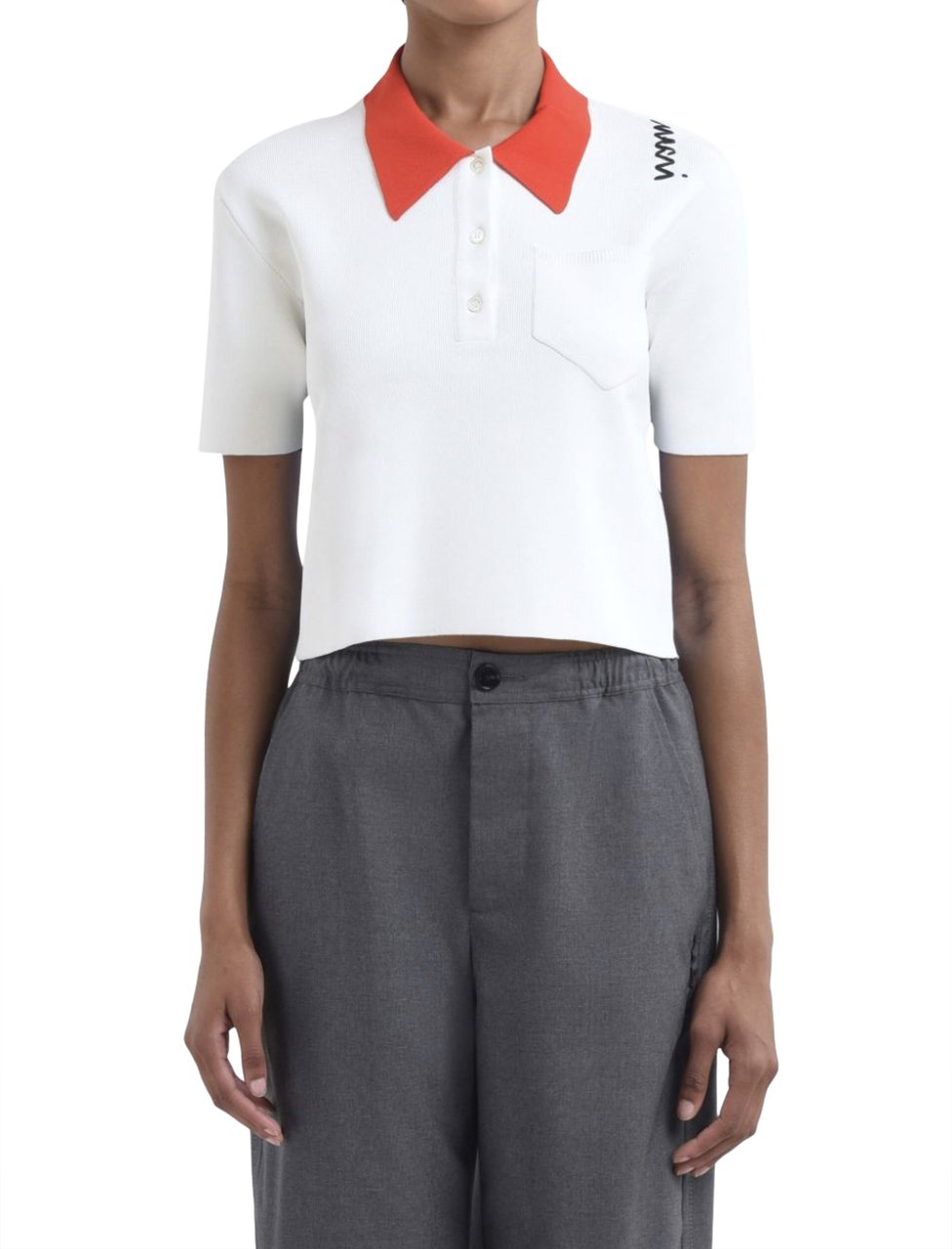 Marni Polo Neck White/orange Wit
