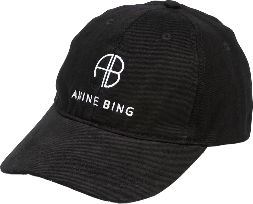 Anine Bing Cap black logo Zwart