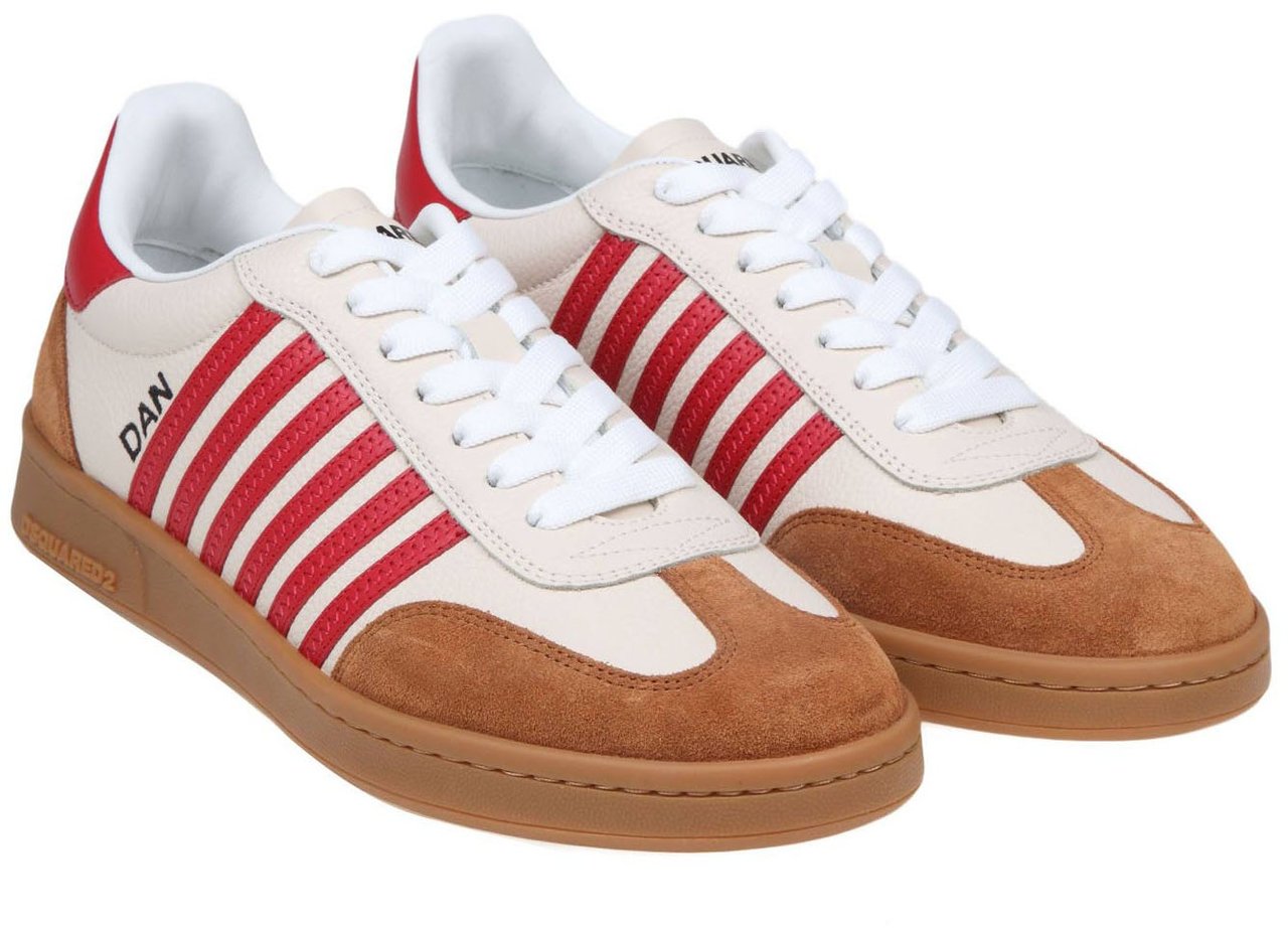 Dsquared2 Heren Lace-Up Low Top Sneakers Beige