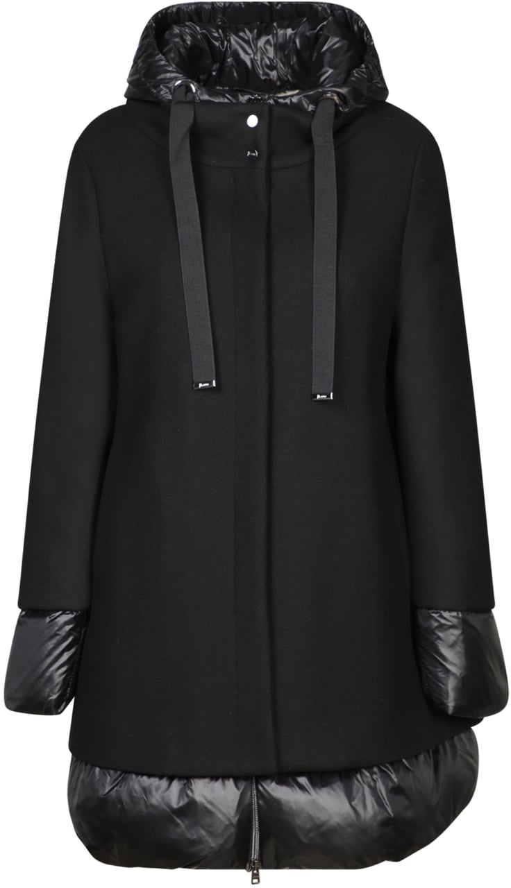 Herno Down jacket with virgin wool blend Zwart