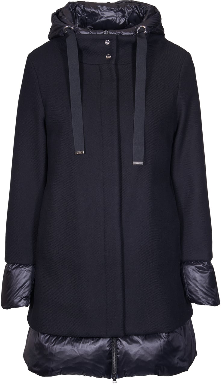 Herno Down jacket with virgin wool blend Zwart