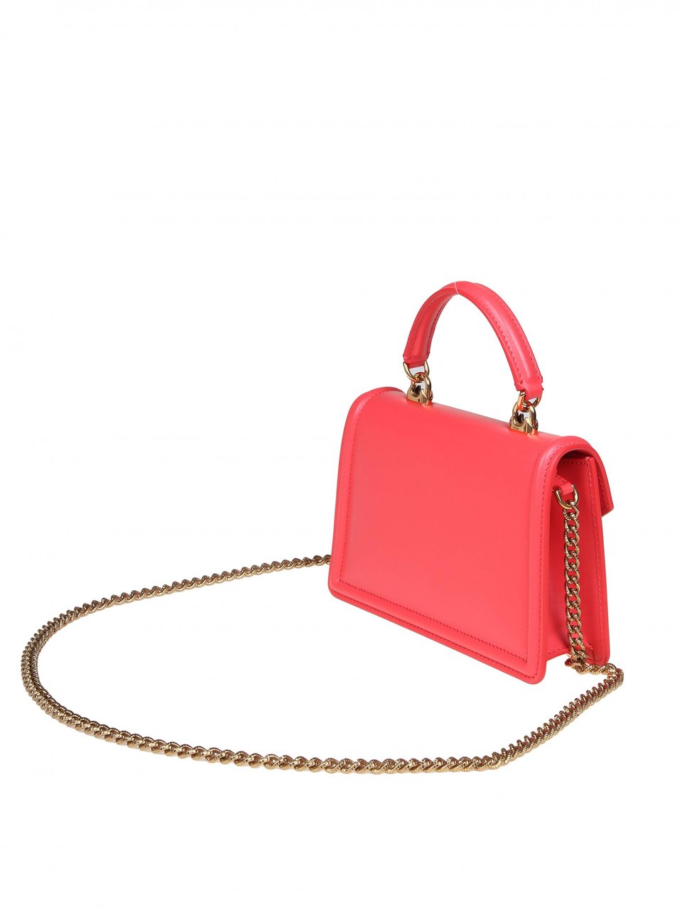 Dolce & Gabbana Dolce & gabbana small devotion handbag in coral leather Oranje