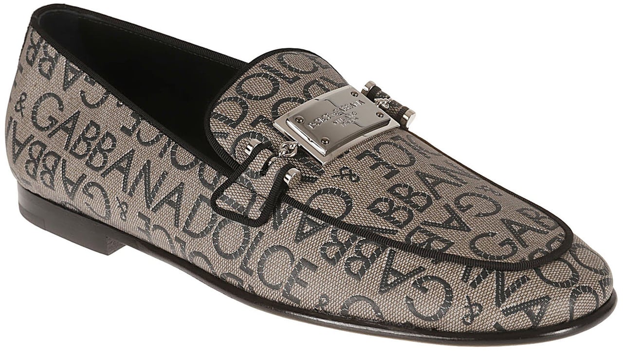 Dolce & Gabbana Logo Slippers Bruin