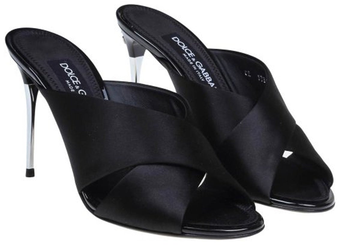 Dolce & Gabbana Keira Satin Sandals Zwart