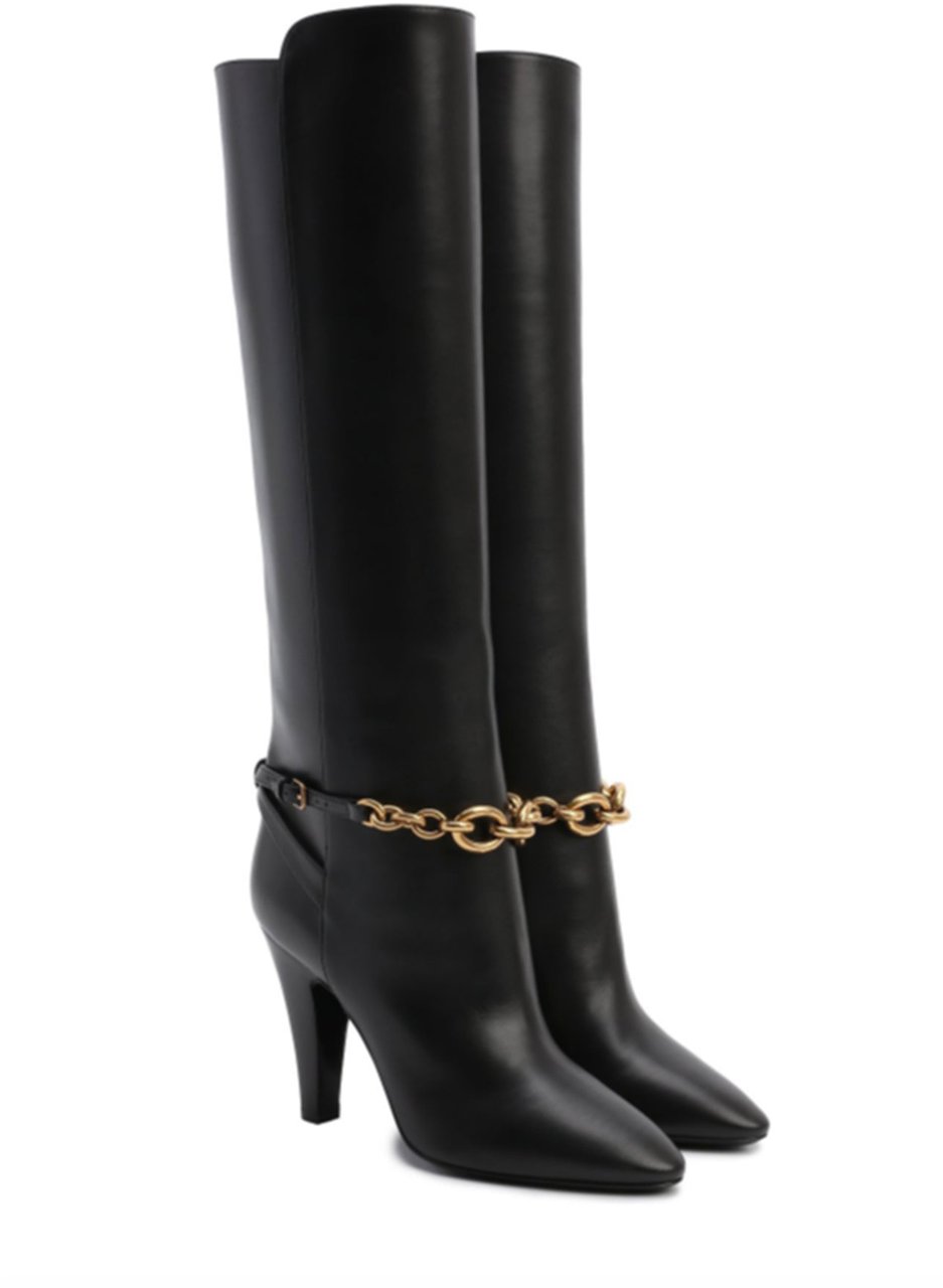 Saint Laurent Saint Laurent Leather Boots Zwart