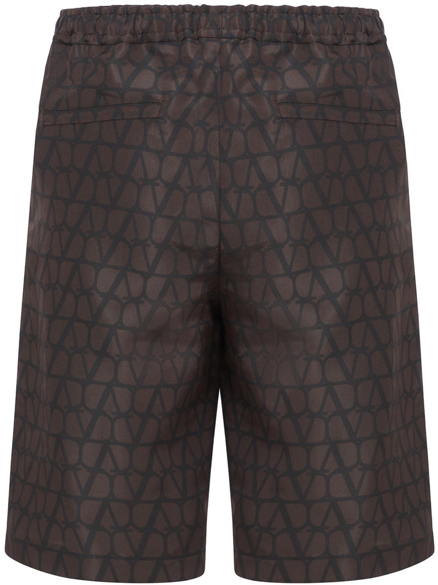 Valentino Valentino Logo Silk Shorts Bruin