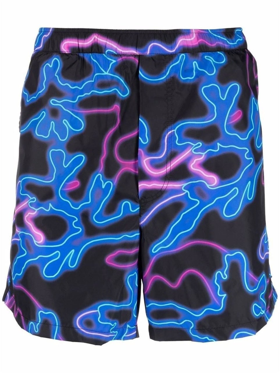 Valentino Valentino Neon-Print Swim Shorts Zwart