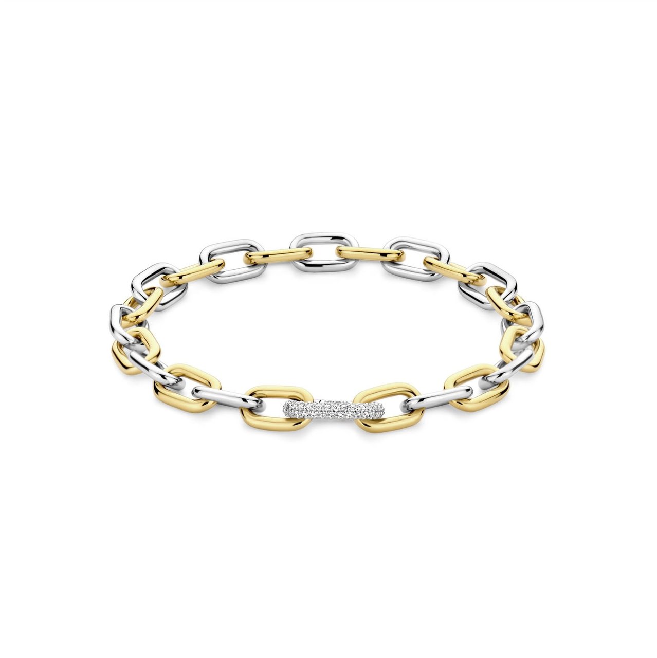 Ti Sento Ti Sento Armband 23052ZY/M Zilver Bi-color met Zirkonia Maat M Divers