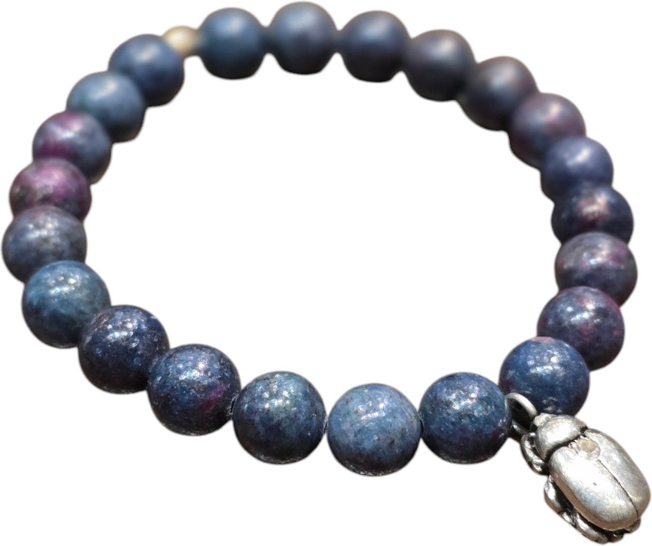 Catherine Michiels Bracelet Milo Silver Diamant serti kyanite élastique MILO SSLE Catherine Michiel Blauw
